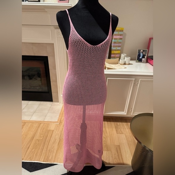 DODO BAR OR Metallic Pink Crocheted Corin Midi Dress Size IT40 US4 NWT - Picture 2 of 9